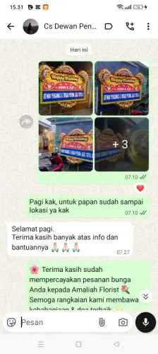 Testimonial Papan Bunga Pernikahan cihara