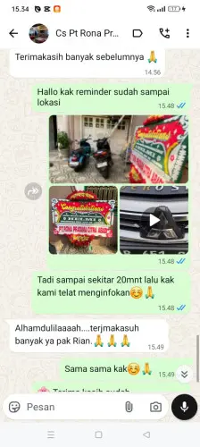 Testimonial Papan Bunga cihara